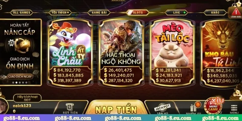 5 game nổ hũ GO88 cực hot hit