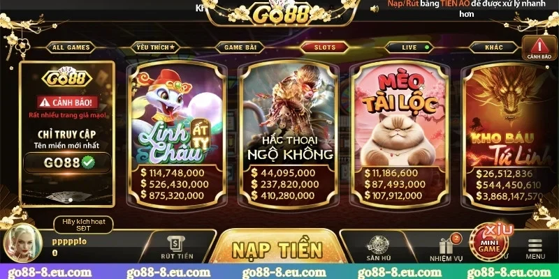 Chơi nổ hũ đổi thưởng Go88 cực hấp dẫn